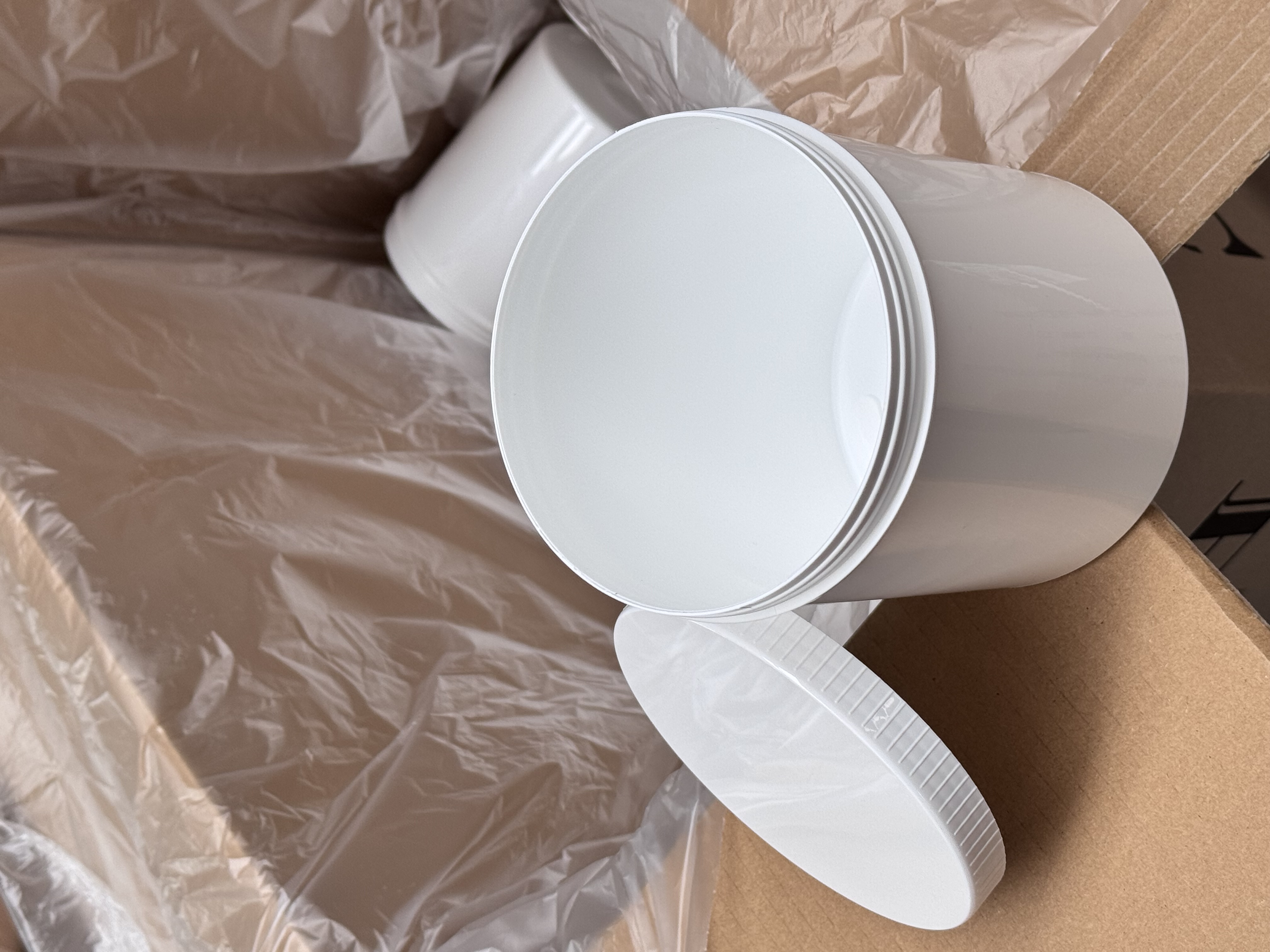 2000ml Schraubdose, Weiß, inkl. Deckel und Schaumdichtung, PP