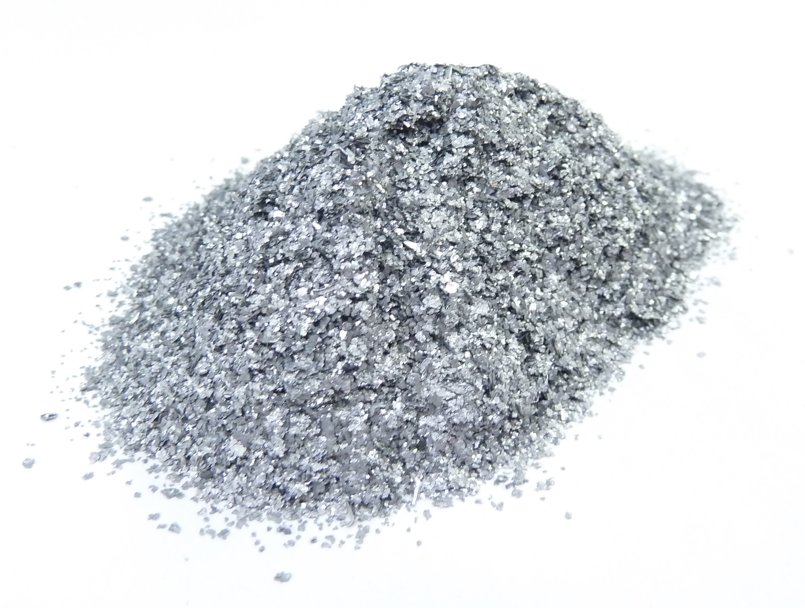 Aluminiumpulver 1000-2600 µm, plättchenförmig, stabilisiert, grobe Flocken, Aluflitter, Al Flakes, ABVERKAUF Aluminiumpulver 1000-2600 µm, plättchenförmig, stabilisiert, grobe Flocken, Aluflitter, Al Flakes, ABVERKAUF