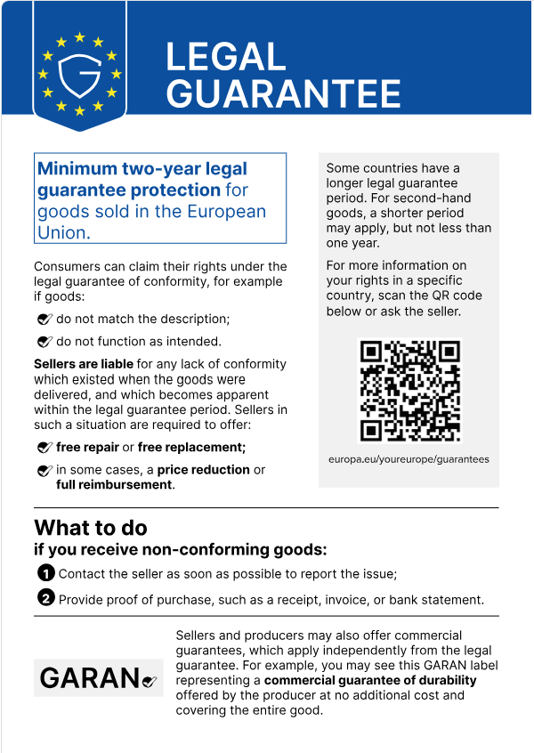 Harmonised EU communication on statutory warranty law