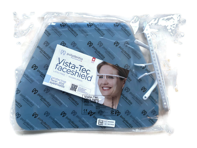 Vista-Tec Gesichtschild, Schutzschild, 1x Gestell+ 2x Wechselschild, transparent, wiederverwendbar, ultraleicht